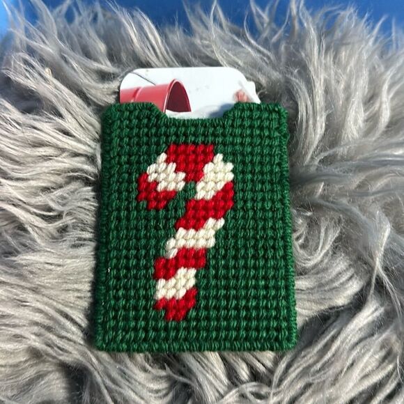 Hand Sewn Candy Cane Christmas Gift Card Holder – Holiday Stocking Stuffer - Picture 1 of 2
